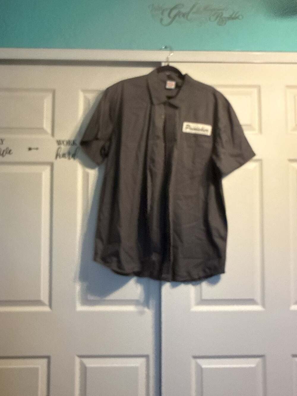 Marvel Punisher One Man Army Button Up Gray Work Shirt